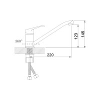 Смеситель для кухни Антей Викинг с длинным изливом, крепление гайка d35 1/20 497028-ANT