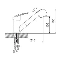Смеситель д/кухни Gota Rocio шар. с выдвижной лейкой d40 Сияние 1/10 173610-GOTA