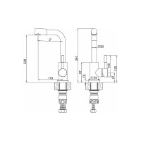 Смеситель д/кухни Gota Rocio шар. с высоким изливом d35 Сталь нержав. сталь 103411-GOTA