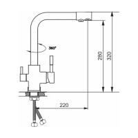 Смеситель для кухни Gota Rocio Special с доп.выходом для питьевой воды, черный 1/10 352-211-GOTA