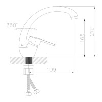 Смеситель для кухни Антей Гранит с высоким изливом, крепление гайка d40 белый 5970257-ANT