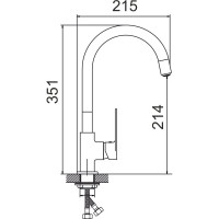 Смеситель для кухни Gota Rocio Santa-Barbara с силиконовым изливом, крепление гайка, синий d35 302536-GOTA