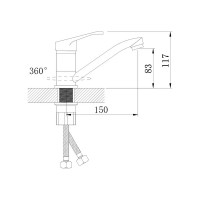 Смеситель для кухни Антей Викинг с коротким изливом, крепление гайка d35 1/20 457028-ANT