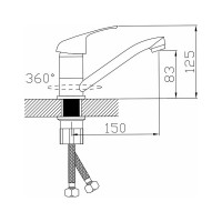 Смеситель для кухни Антей Альфа с коротким изливом, крепление гайка d40 1/20 457021-ANT