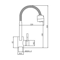 Смеситель для кухни Антей Булат с гибким изливом, нержавеющая сталь 1/10 511513-ANT