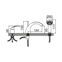 Смеситель для ванны Gota Rocio Specialна 3-х отверстиях латунь d40 1/10 356010-GOTA