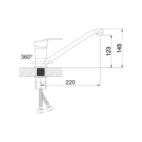 Смеситель для кухни Антей Европа с длинным изливом, крепление гайка d40 1/20 497024-ANT