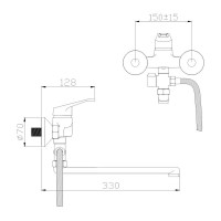 Смеситель для ванны Антей Викинг с переключателем душа d35 217028-ANT