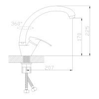Смеситель для кухни Антей Зима с высоким изливом, крепление гайка d35 белый 1/10 5972127-ANT