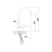 Смеситель для кухни Антей Викинг с высоким изливом d40 1/10 417028-ANT