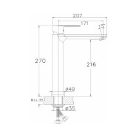 Смеситель Бродс д/умывальника шар. с высоким изливом Golden Fox, латунь 10011-FOX