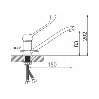 Смеситель для кухни Gota Rocio Medical хирургический, с коротким изливом, с гайкой d35 213210-1-GOTA