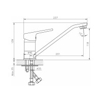 Смеситель для кухни Golden Fox New Forest с длинным изливом, латунь 10225-FOX