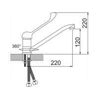 Смеситель для кухни Gota Rocio Medical хирургический, с длинным изливом, d35 1/10 213110-GOTA