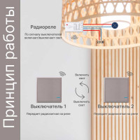Проходной дистанционный выключатель GRITT Practic 1кл. розовое золото комплект: 2 выключателя, 1 радиореле, 1000Вт, IP67 11202