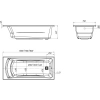 Акриловая ванна Marka One PRIME 150x75 прямоугольная белая 01пра1575
