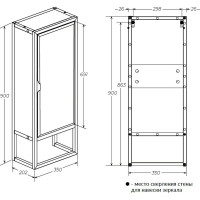 Зеркальный пенал 1Marka в ванную GRUNGE LOFT Напольный/Подвесной цвет Дуб Вотан Ц0000007989