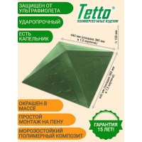 Колпак на столб забора ООО ТК "Титан" Tetto Элит Чешуя (385x385 мм; зеленый) 444418ЧЗЭ