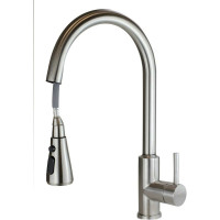 Смеситель для кухни ESKO R-излив, вытяжной, touch element, нержавеющая сталь TSS519