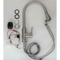 Смеситель для кухни ESKO R-излив, вытяжной, touch element, нержавеющая сталь TSS519