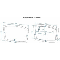 Зеркало с подсветкой Art&Max Roma 1000x700 AM-Rom-1000-700-DS-F