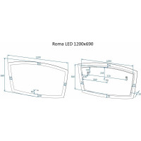 Зеркало с подсветкой Art&Max Roma 1200x700 AM-Rom-1200-700-DS-F