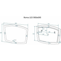 Зеркало с подсветкой Art&Max Roma 900x700 AM-Rom-900-700-DS-F