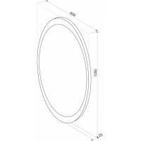 Зеркало с подсветкой и функцией антизапотевания Art&Max OVALE AM-Ova-600-1050-DS-F-H