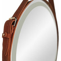 Зеркало с подсветкой на ремне из коричневой кожи Art&Max Milan AM-Mil-650-DS-F-Brown