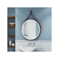 Зеркало с подсветкой на ремне из коричневой кожи Art&Max Milan AM-Mil-650-DS-F-Brown
