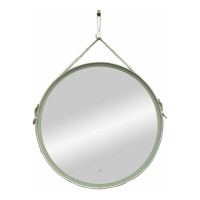 Зеркало с подсветкой на ремне из натуральной белой кожи Art&Max Milan D1000 AM-Mil-1000-DS-F