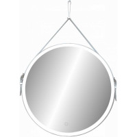 Зеркало с подсветкой на ремне из натуральной белой кожи Art&Max Milan D800 AM-Mil-800-DS-F