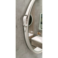 Зеркало с подсветкой на ремне из натуральной белой кожи Art&Max Milan D800 AM-Mil-800-DS-F