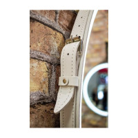 Зеркало с подсветкой на ремне из натуральной белой кожи Art&Max Milan D800 AM-Mil-800-DS-F