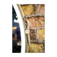 Зеркало с подсветкой на ремне из натуральной белой кожи Art&Max Milan D800 AM-Mil-800-DS-F