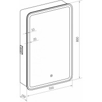 Зеркало-шкаф с подсветкой Art&Max PLATINO AM-Pla-550-800-1D-R-DS-F
