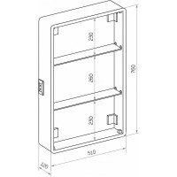 Зеркало-шкаф с подсветкой Art&Max PLATINO AM-Pla-550-800-1D-R-DS-F