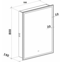 Зеркало-шкаф с подсветкой Art&Max TECHNO AM-Tec-550-800-1D-R-DS-F