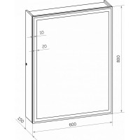 Зеркало-шкаф с подсветкой Art&Max TECHNO реверсивный AM-Tec-600-800-1D-DS-F-Nero