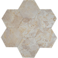 Комплект самоклеящейся ПВХ плитки LAKO Соты Бежевый мрамор, толщина 2 мм, 1.08м², 30 штук LKD-H-582-1