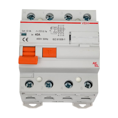 УЗО Akel-VDH-4P-40A-100mA-ТипAC 400676