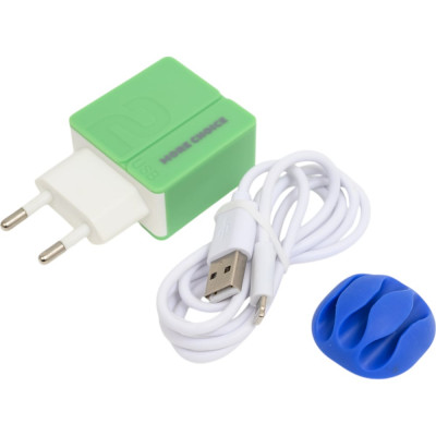 Сетевое зарядное устройство More Choice 2USB 2.4A для Lightning 8-pin 1 м NC46i Green