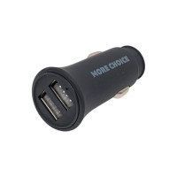 Автомобильное зарядное устройство More Choice 2USB, 2.4 A, для Type-C AC23a Black
