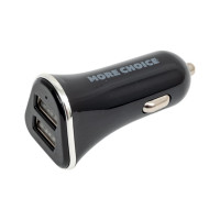 Автомобильное зарядное устройство More Choice 2USB, 2.4 A, для Type-C AC22a Black