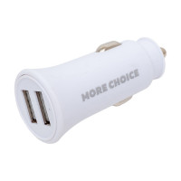 Автомобильное зарядное устройство More Choice 2USB 2.4A для Type-C AC23a White