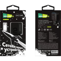 Сетевое зарядное устройство More Choice 2USB 2.4A для Type-C 1 м NC46a Black