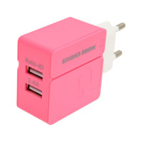 Сетевое зарядное устройство More Choice 2USB 2.4A для Lightning 8-pin 1 м NC46i Pink