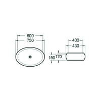 Керамическая накладная раковина Santi Line SL-1036