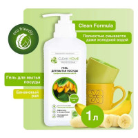 Гель для мытья посуды CLEAN HOME Банановый рай, с дозатором, 1 л 599