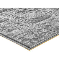 Комплект 3d панелей для стен LAKO классический кирпич серебристый, 70x77 см, 5 шт. LKD-01-04-514-KO